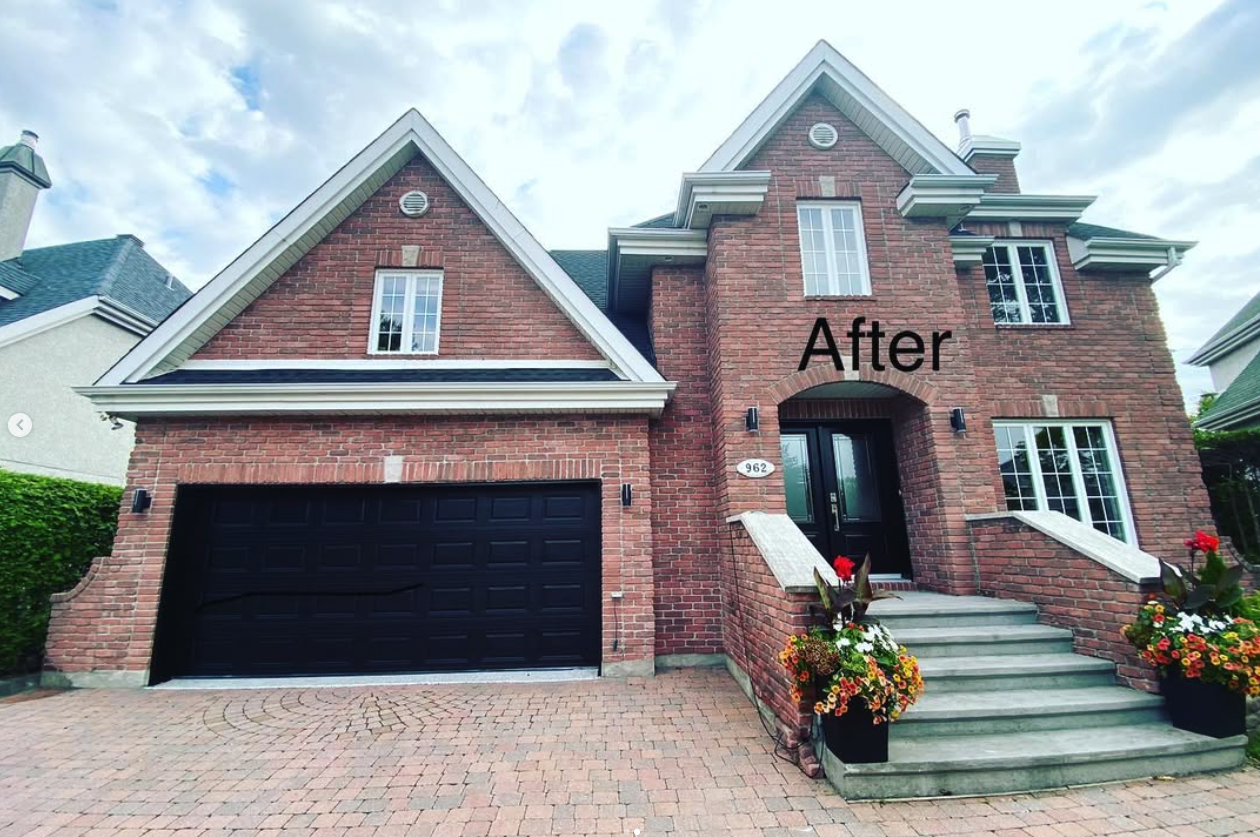 Brick home after painting