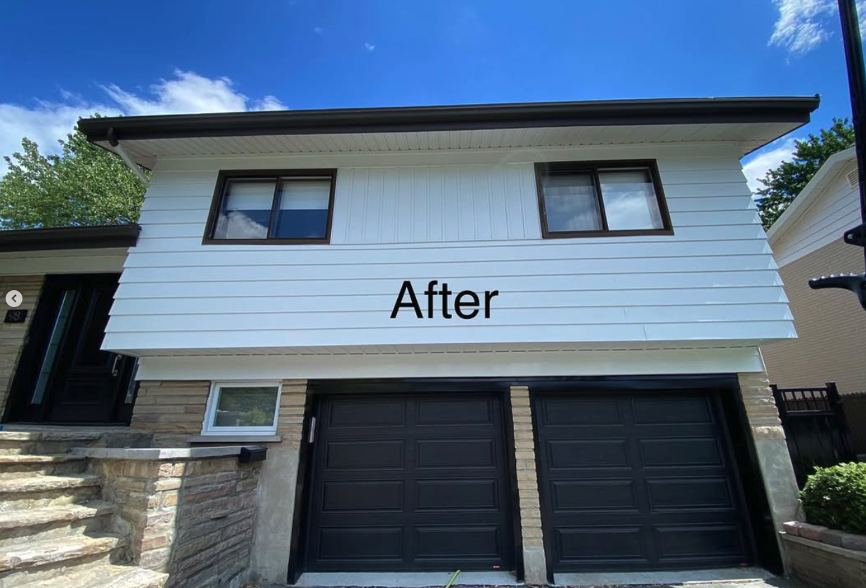 Siding and garage after painting