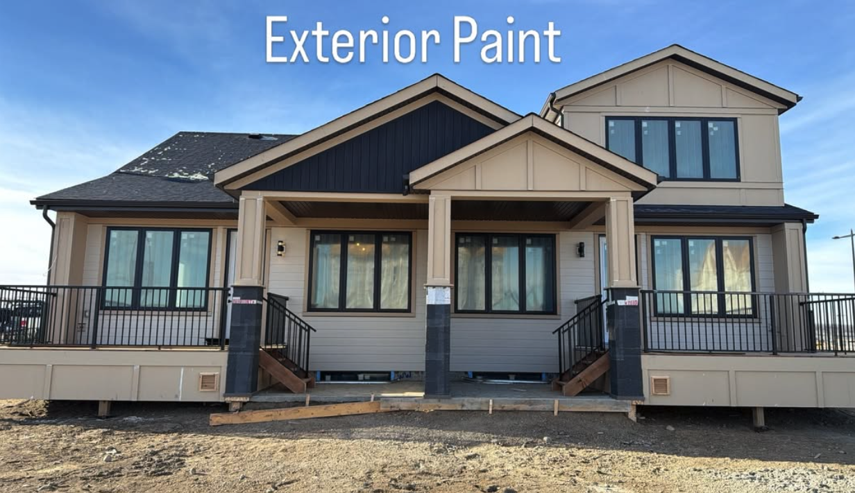 Exterior paint on a new build